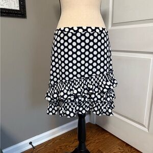 GORGEOUS J. Crew Polka Dot Ruffle Skirt - Navy and White